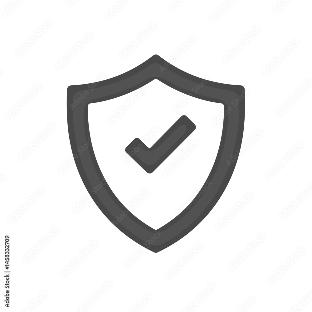 Shield with Check Mark Symbol Representing Security and Trust Shield with Check Mark Symbol Representing Security and Trust
