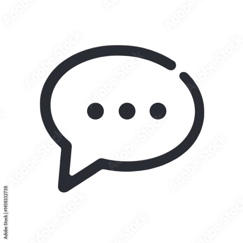 Speech bubble icon with ellipsis for communication context  