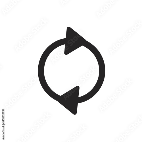Refreshing circular arrow icon in minimalist style  