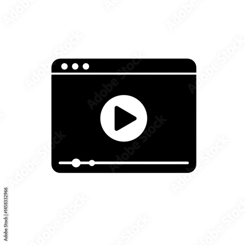 Video player icon on a digital screen in minimalist style  