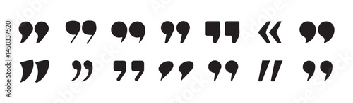  Quotes icon vector set.quote mark collection. black quotes icon set. Speech mark. inverted commas symbol. vector illustration eps 10.