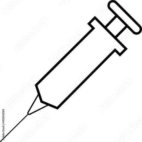 Medical syringe or injection instrument element icon. Premium Vector template designs elements, isolated on transparent background, used to inject vaccine website design, logo, mobile apps design,