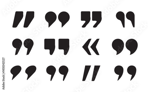  Quotes icon vector set.quote mark collection. black quotes icon set. Speech mark. inverted commas symbol. vector illustration eps 10.