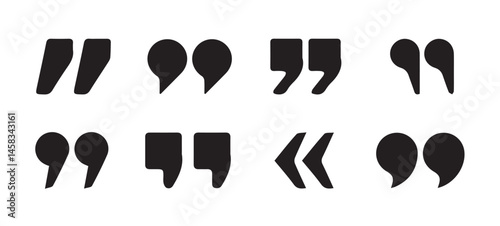  Quotes icon vector set.quote mark collection. black quotes icon set. Speech mark. inverted commas symbol. vector illustration eps 10.