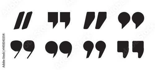  Quotes icon vector set.quote mark collection. black quotes icon set. Speech mark. inverted commas symbol. vector illustration eps 10.