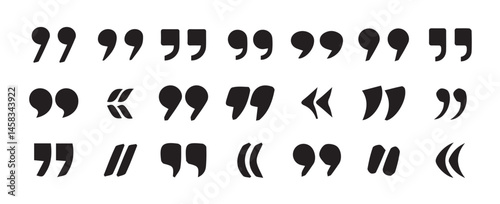  Quotes icon vector set.quote mark collection. black quotes icon set. Speech mark. inverted commas symbol. vector illustration eps 10.