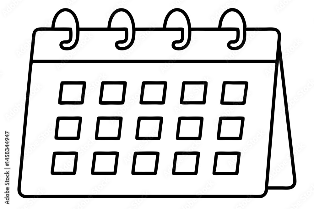 Calendar Line Art Vector Illustration Calendar Line Art Vector Illustration