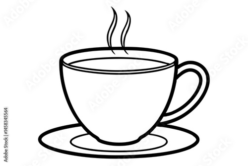 Coffee Cup Line Art Vector Illustration  