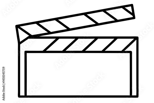 Film Clapperboard Line Art Vector Illustration