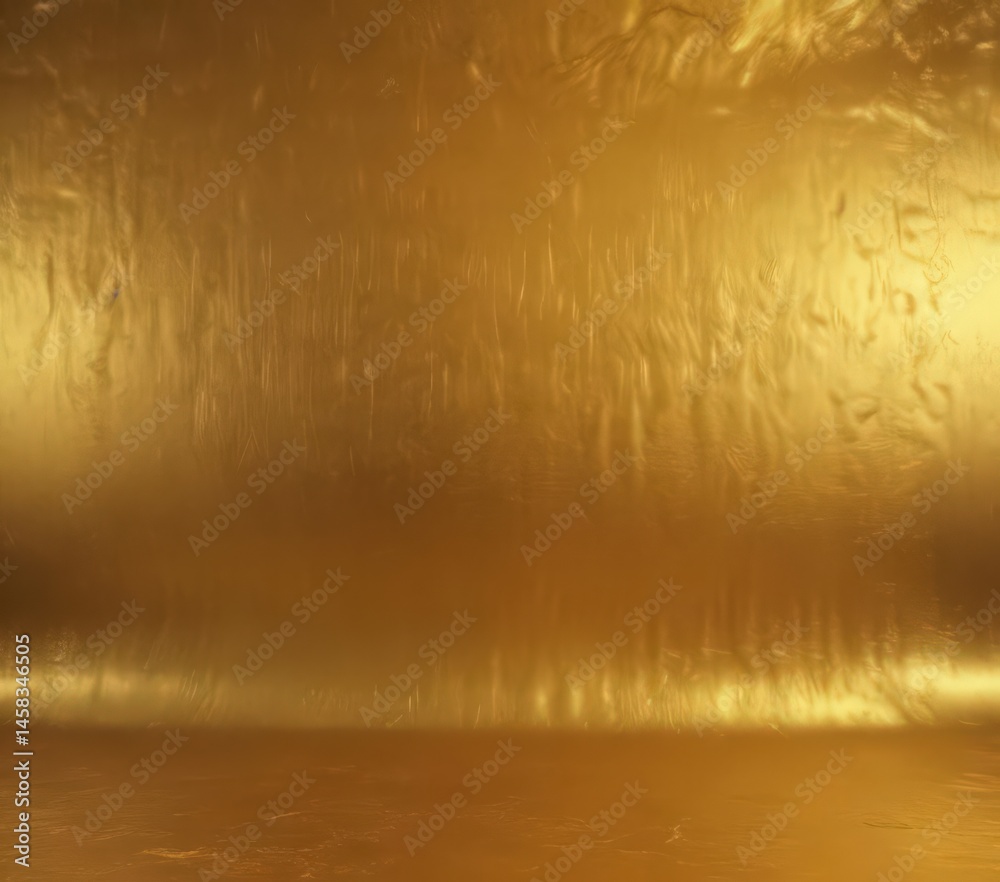 Naklejka premium Deep gold foil backdrop, textured with radiant light play , gold texture, bright