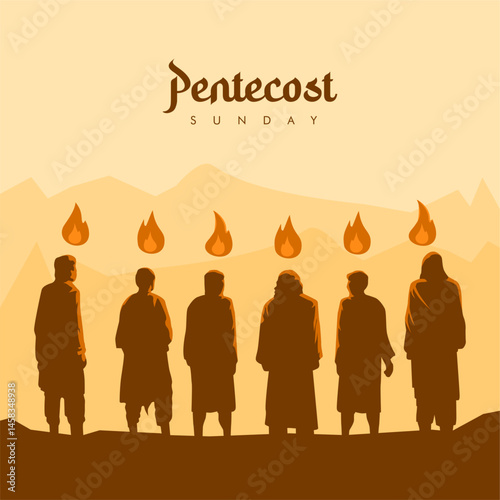 vector pentecost sunday poster template