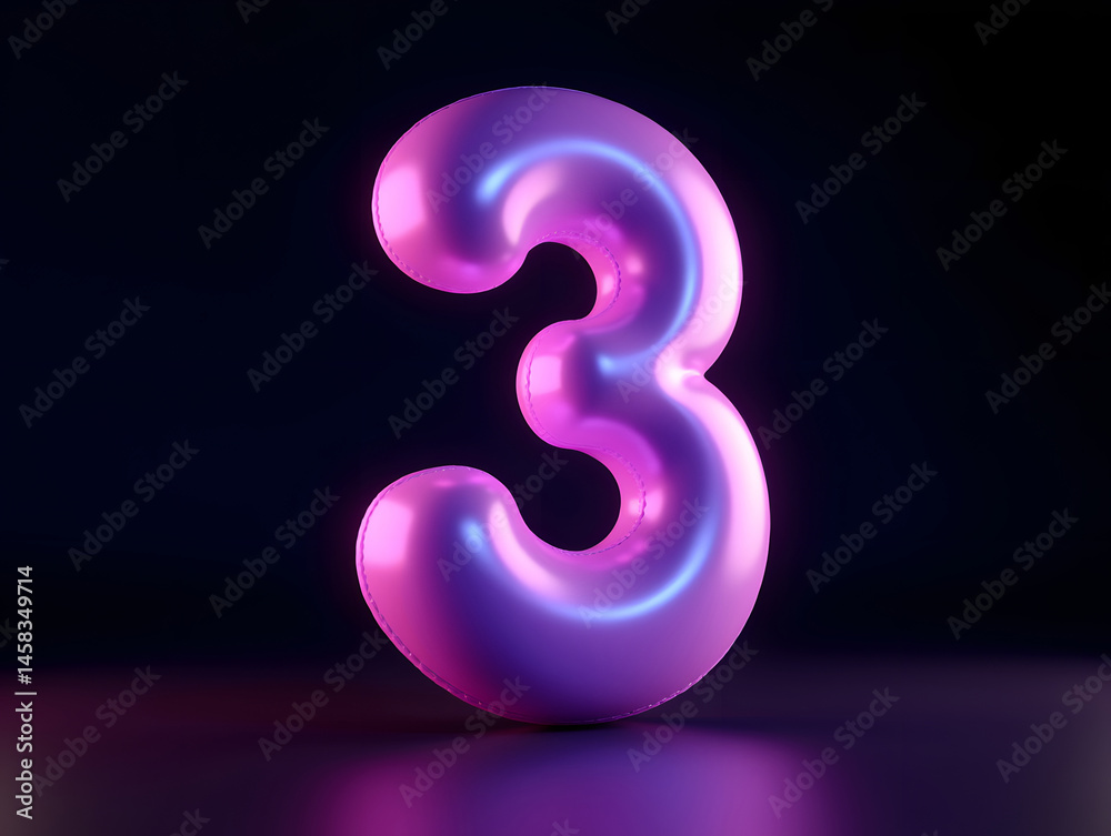 3d rendering number font 3, countdown concept with number 3 3d rendering number font 3, countdown concept with number 3