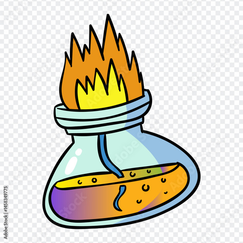 Colorful Test Tube Design 2025,  Chemistry Aphiradee,  Chemical Reaction, Cute Cartoon Laboratory Beaker, Laboratory Tripod