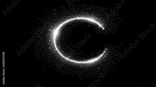 Luminous Crescent: A Glimmering Celestial Arc