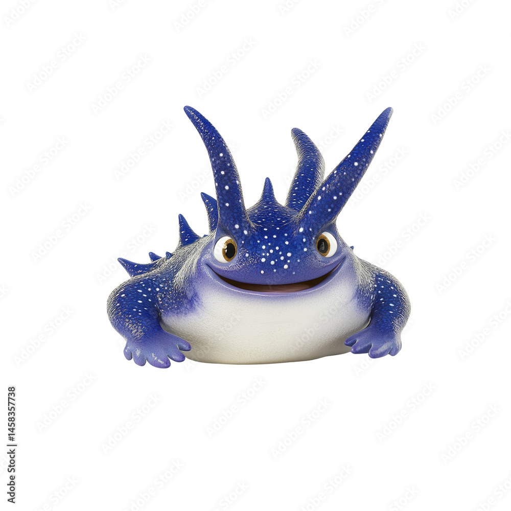 Adorable 3D Render of a Friendly Purple Starry Creature