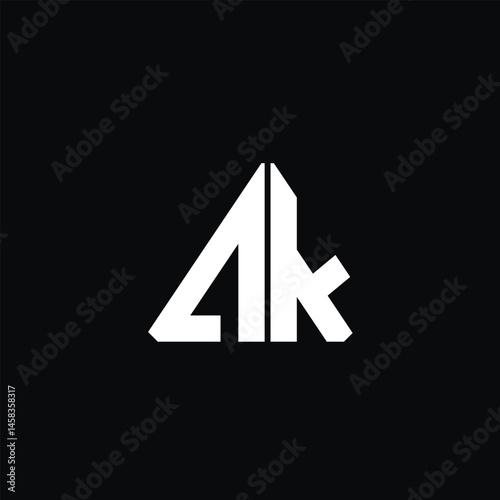 Free Download Letter AK Modern Logo Template Vector. AK monogram logo vector, Letter AK KA creative elegant monogram white color on black background - GFXLoad