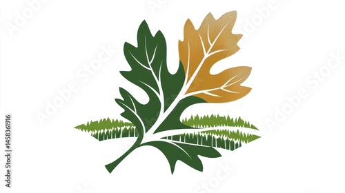 Autumn Leaf and Forest Landscape: A Symbolic Representation of Nature's Beauty and the Transition of Seasons