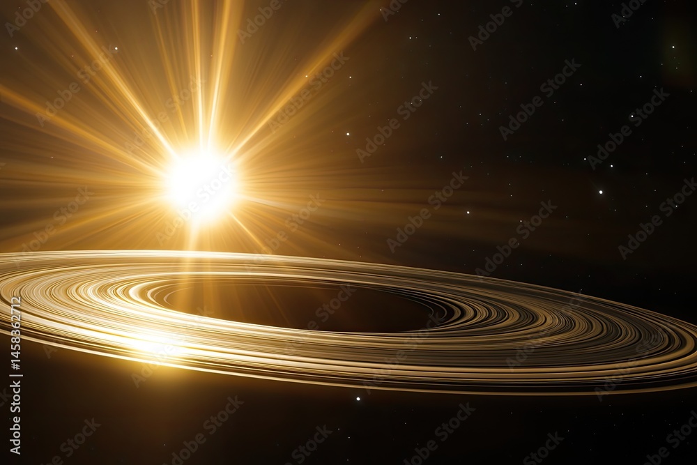 Obraz premium Cosmic ring system, radiant star