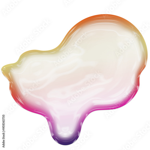 Abstract liquid bubble with a fluid, iridescent surface on a transparent background. Perfect for modern design projects, tech branding. 3D liquid Bubble.