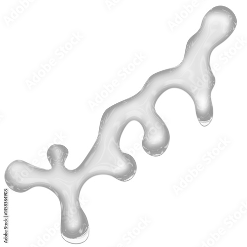 Abstract liquid bubble with a fluid, iridescent surface on a transparent background. Perfect for modern design projects, tech branding. 3D liquid Bubble.