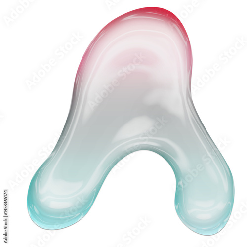 Abstract liquid bubble with a fluid, iridescent surface on a transparent background. Perfect for modern design projects, tech branding. 3D liquid Bubble.