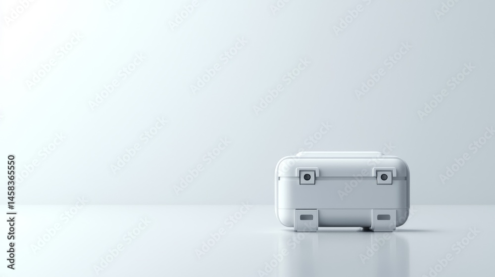 A sleek white storage container on a minimalist background, perfect for organizing. A sleek white storage container on a minimalist background, perfect for organizing.