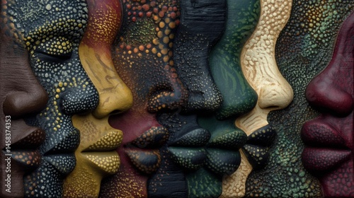 Abstract African art. Traditional African painting. Africa pattern. Textured illustration patterns of faces, bodies and shapes.