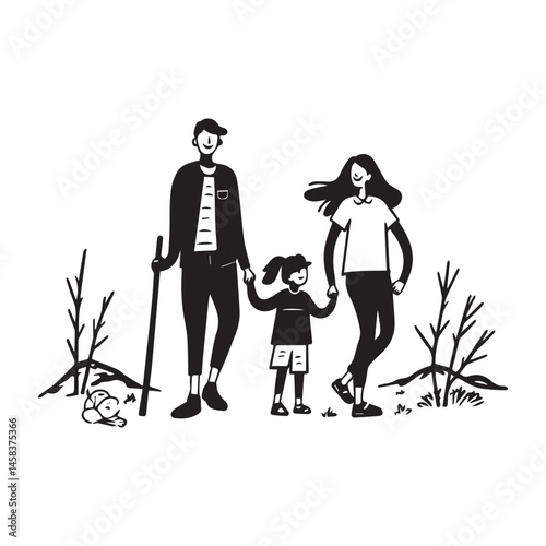 Family Hiking Adventure A Nature Walk
