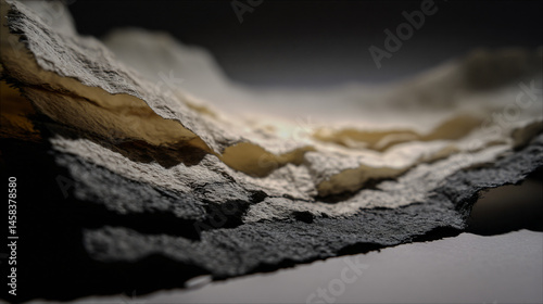 Half folded lacerated paper with layered astuteness