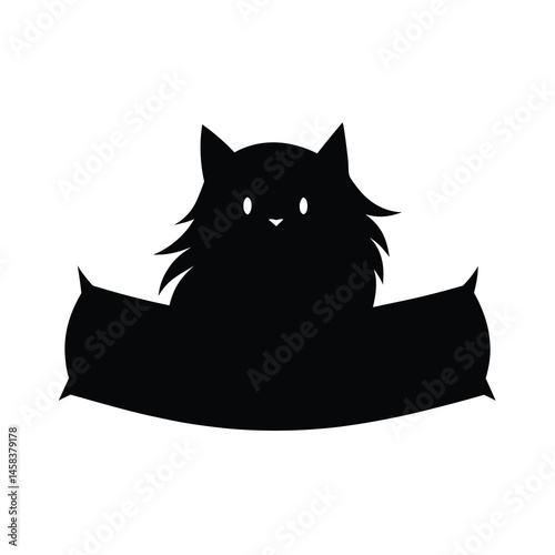 black cat on white background