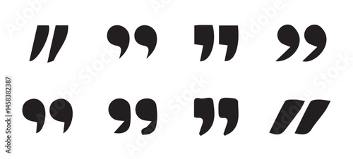 Set of quote mark, quotes icon vector sign design. Black quotes icon. Speech mark symbol.Speech mark. inverted commas symbol. vector illustration eps 10.