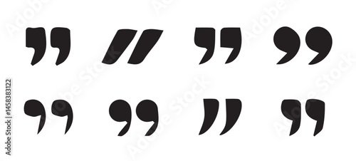 Set of quote mark, quotes icon vector sign design. Black quotes icon. Speech mark symbol.Speech mark. inverted commas symbol. vector illustration eps 10.
