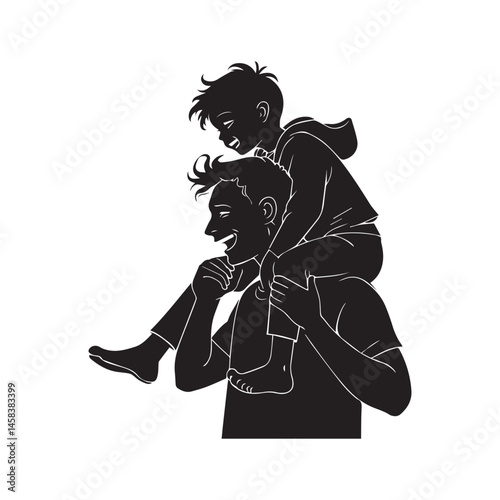 Father and Son Silhouette A Bond of Love