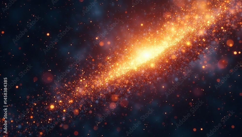 Obraz premium - Glittering burst of gold sparks against deep space, burst, celebration