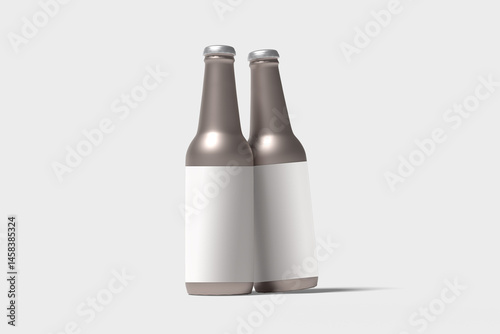 beverage bottle mockup with white background