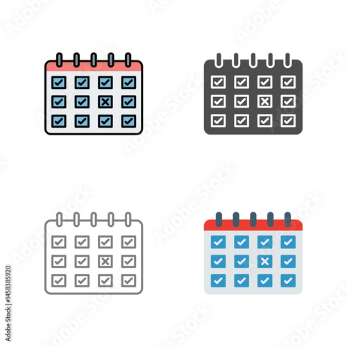 Marked Calendar Vector Icon