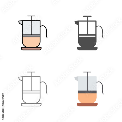 French Press Vector Icon