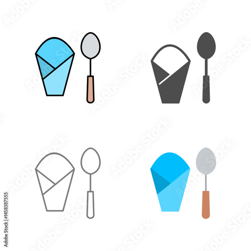 Spoon and Napkin Vector Icon