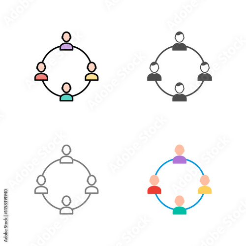 Unique Network Group Vector Icon