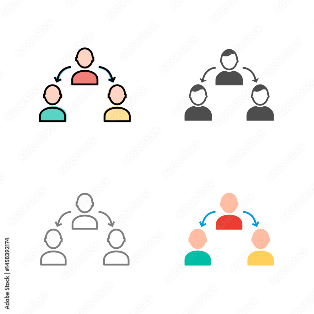 Unique Connected Profiles Vector Icon Unique Connected Profiles Vector Icon