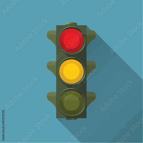 Cartoonish traffic signal indicating stop
