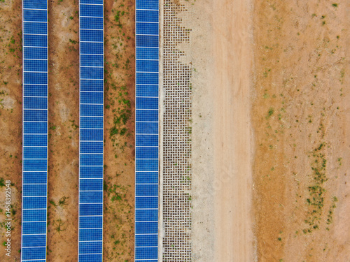 Solar farm in Malawi, Africa. It is a 20 mega watt farm that will produce electricity for the national grid.