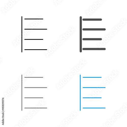 Unique Left Align Vector Icon