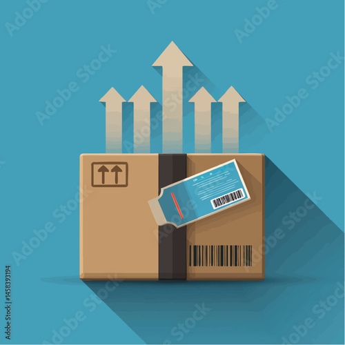 Booming Box Package with upward arrows