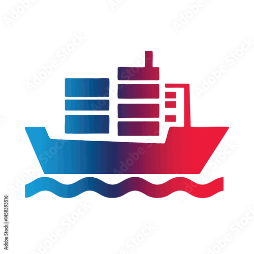 Cargo ship sailing on wavy water
