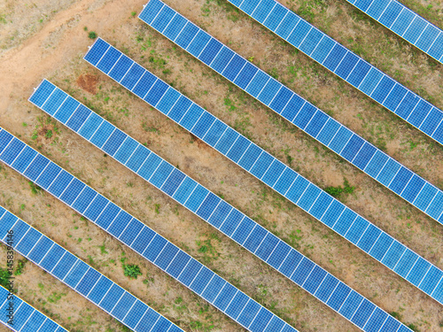 Solar farm in Malawi, Africa. It is a 20 mega watt farm that will produce electricity for the national grid.