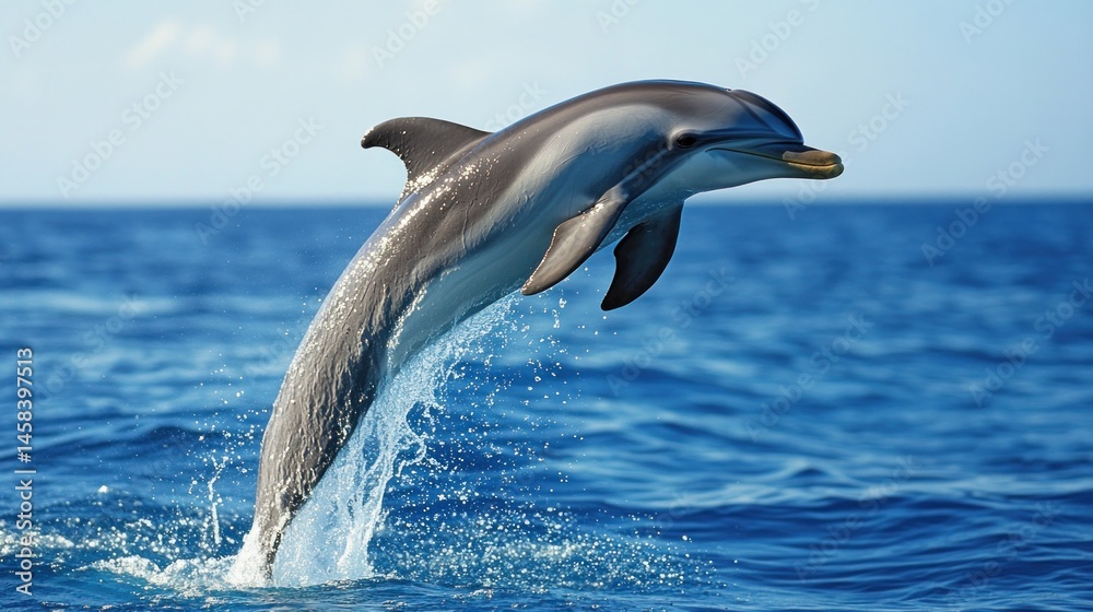 Obraz premium Dolphin leaping ocean water wildlife nature photography