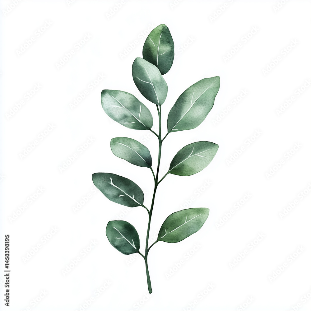Obraz premium green leaves isolated on white background