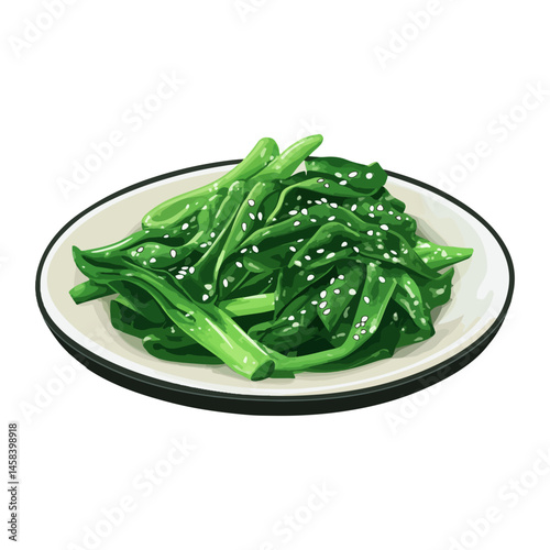 stir-fried asian vegetables,vector