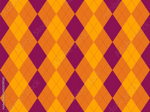 Vibrant autumnal argyle pattern.  Perfect for fallthemed designs, backgrounds, or textiles.  This geometric design offers a sophisticated and stylish aesthetic.